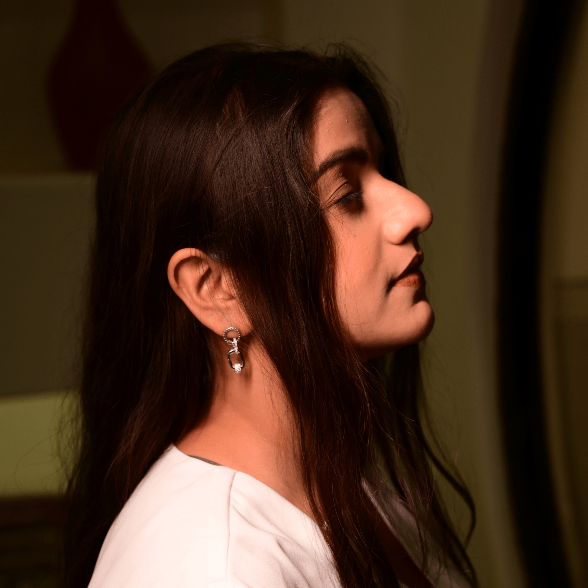 Interlock drop earrings - The Aarna Jewels