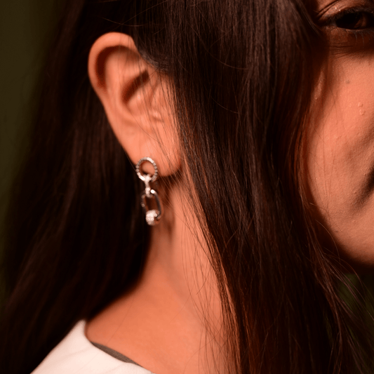 Interlock drop earrings - The Aarna Jewels