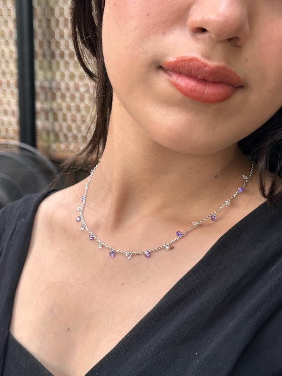 Lilac Dusk Charm Necklace - The Aarna Jewels