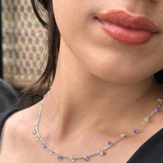 Lilac Dusk Charm Necklace - The Aarna Jewels