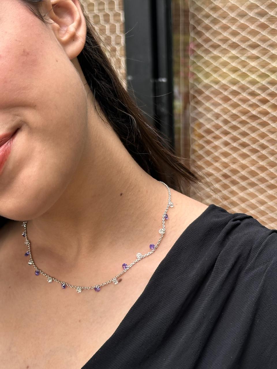 Lilac Dusk Charm Necklace - The Aarna Jewels
