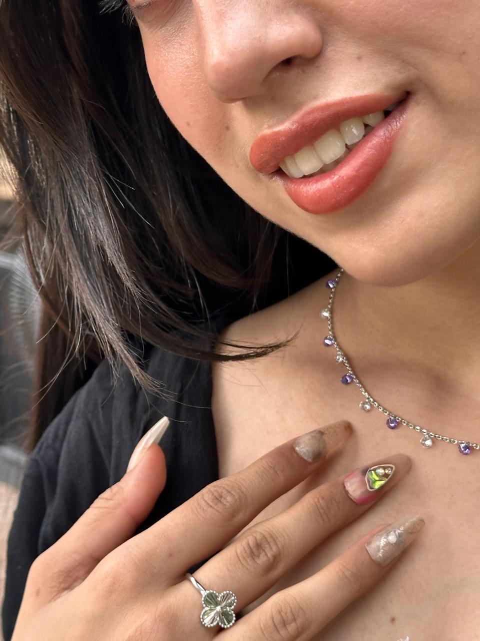 Lilac Dusk Charm Necklace - The Aarna Jewels