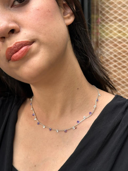 Lilac Dusk Charm Necklace - The Aarna Jewels