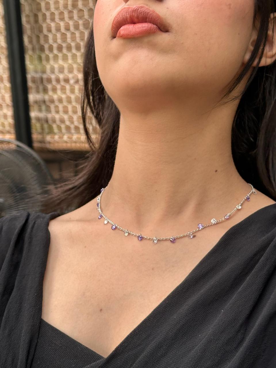 Lilac Dusk Charm Necklace - The Aarna Jewels
