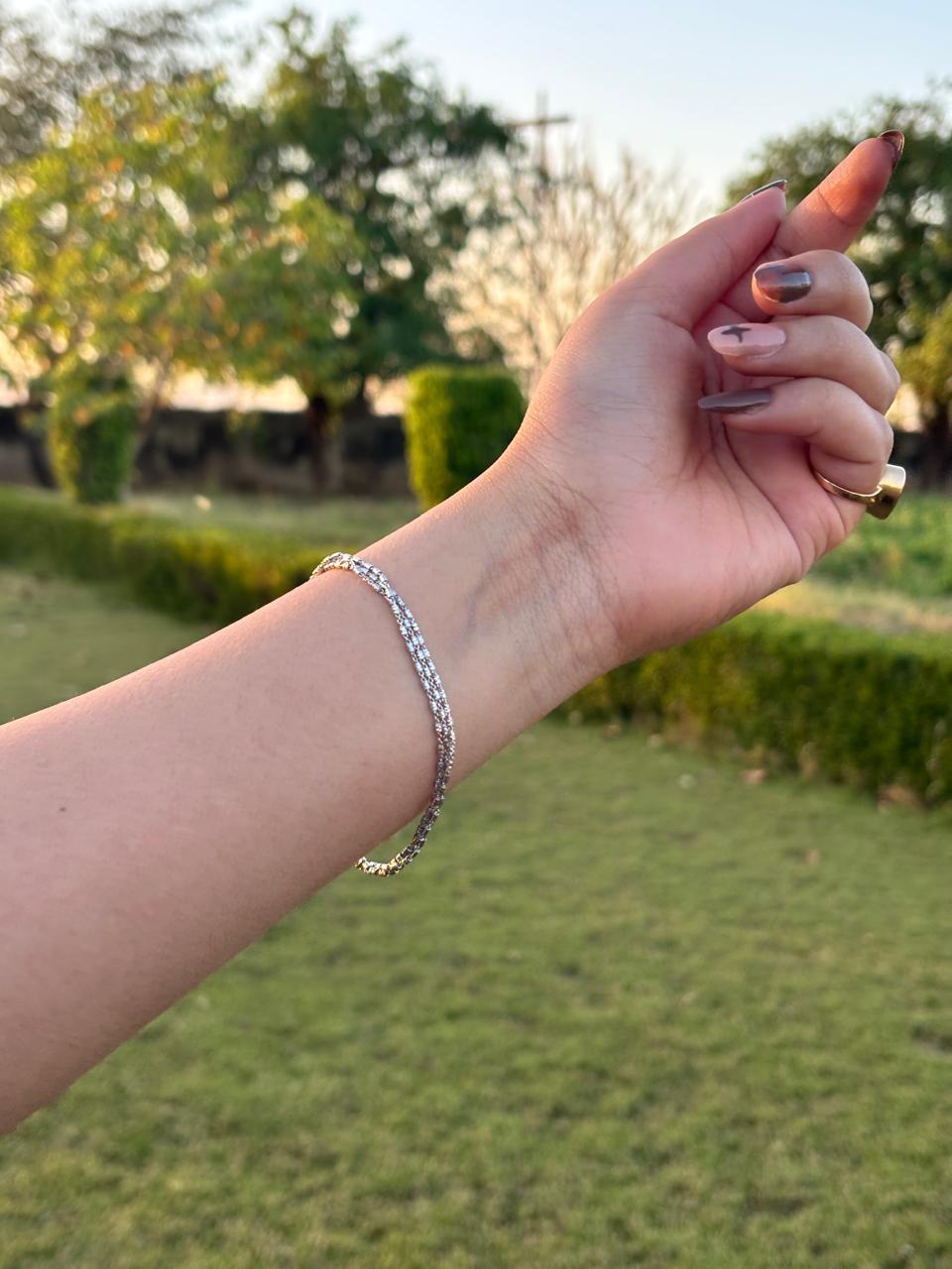 Luna Sparkle Chain Bracelet - The Aarna Jewels