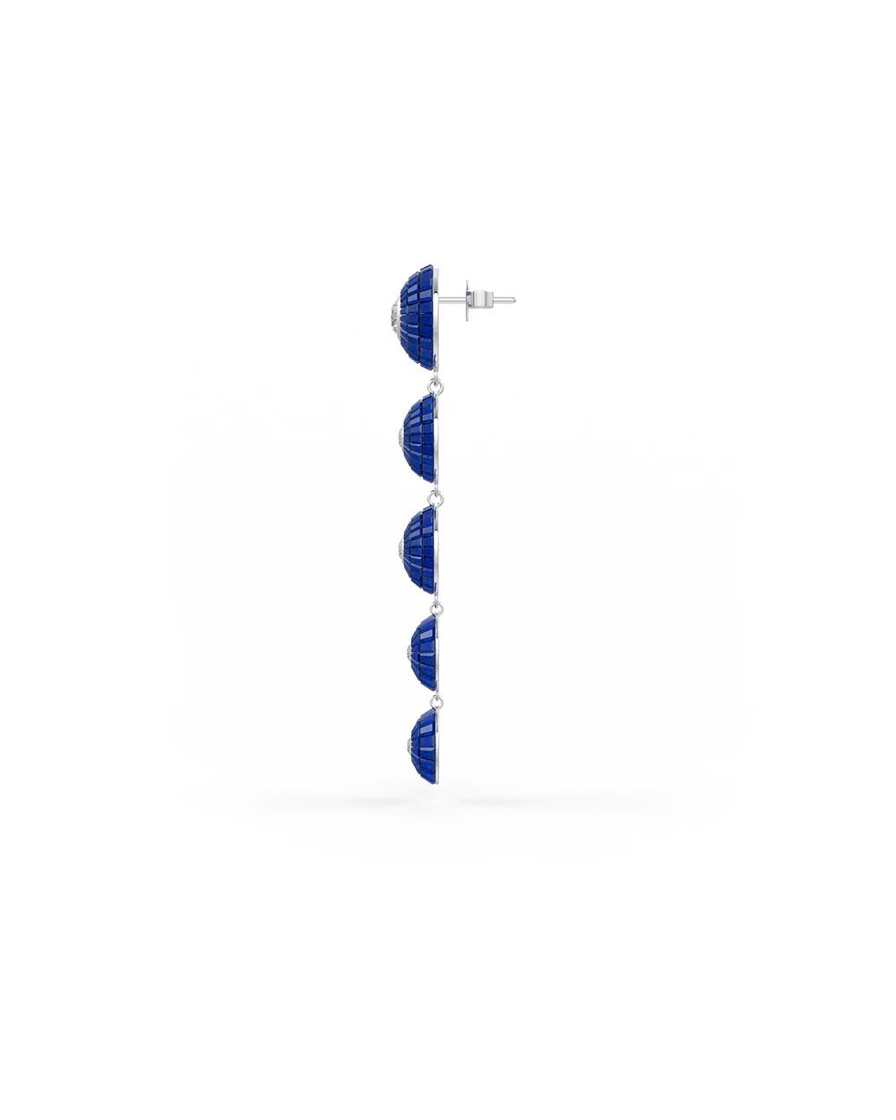 Midnight Blue Cascade Disc Dangler Earrings - The Aarna Jewels