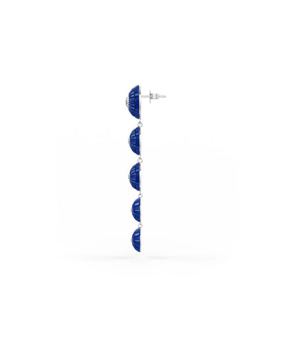 Midnight Blue Cascade Disc Dangler Earrings - The Aarna Jewels