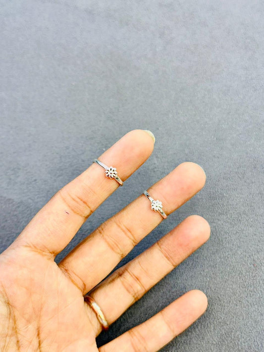 Mini Floral Charm Toe Rings - The Aarna Jewels
