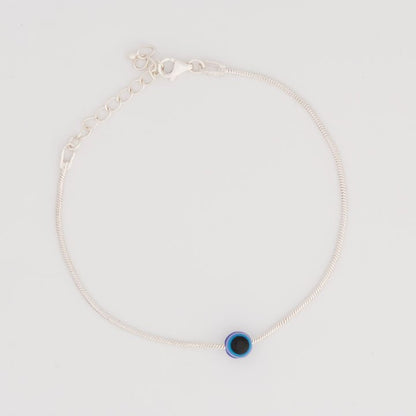 Nazar Charm – Evil Eye Silver Anklet - The Aarna Jewels