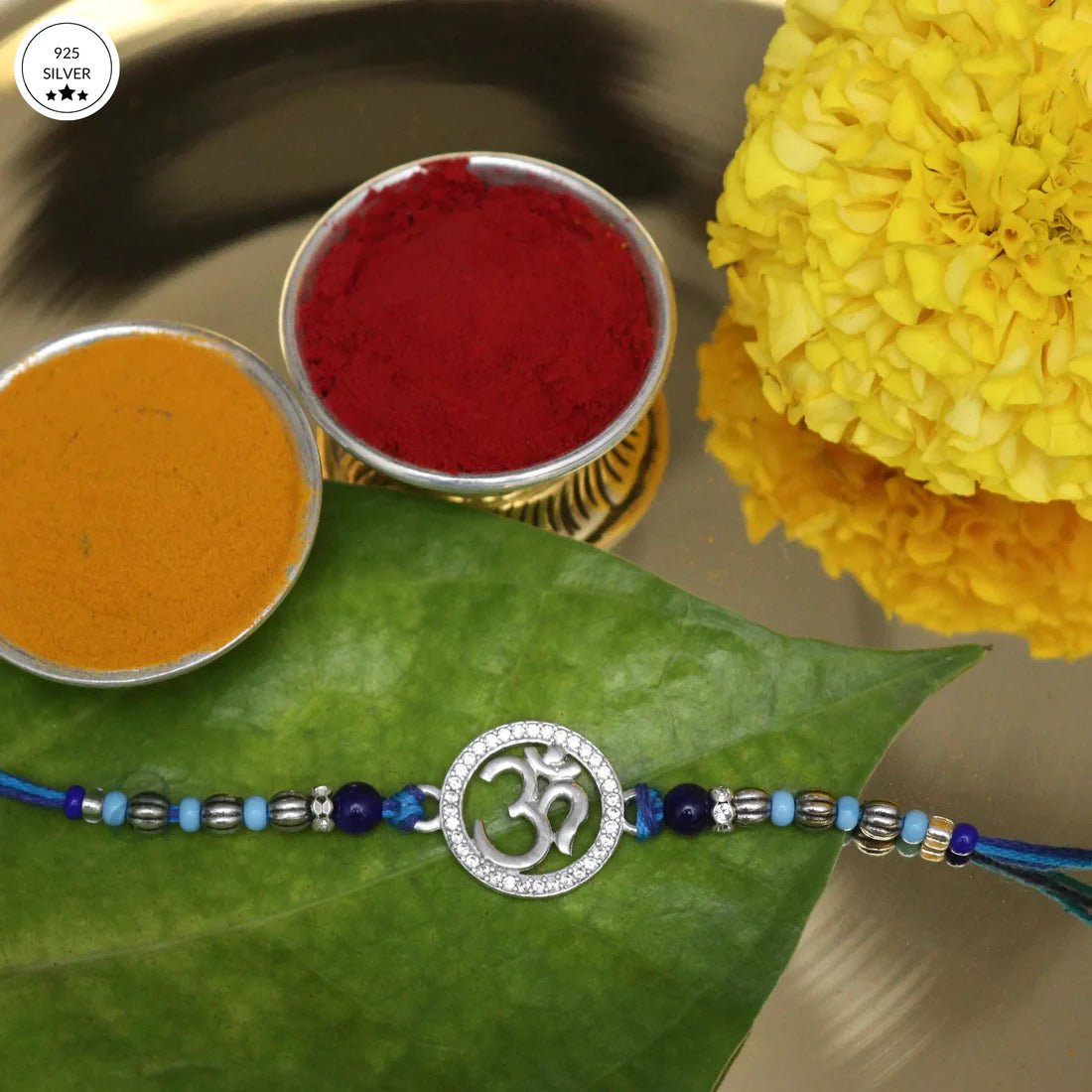 OmShakti – 925 Silver Rakhi with Om Symbol - The Aarna Jewels