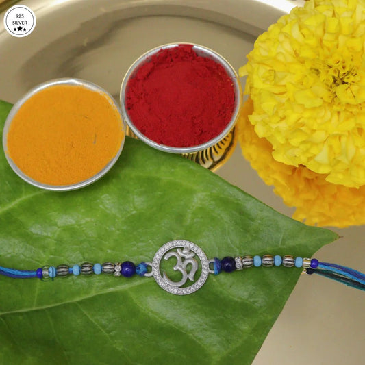OmShakti – 925 Silver Rakhi with Om Symbol - The Aarna Jewels
