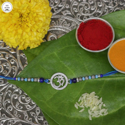 OmShakti – 925 Silver Rakhi with Om Symbol - The Aarna Jewels
