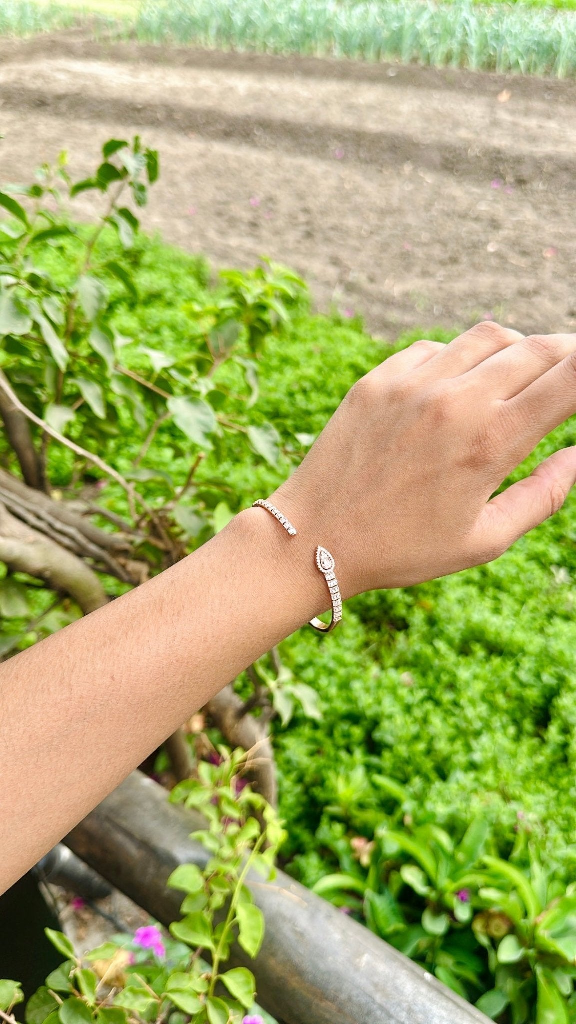 Pear Drop Cuff Bracelet - The Aarna Jewels