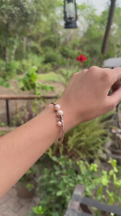 Rose Gold Pearl Cuff