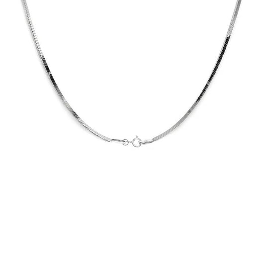 Pure Silver Flat Chain (925 Sterling Silver) - The Aarna Jewels