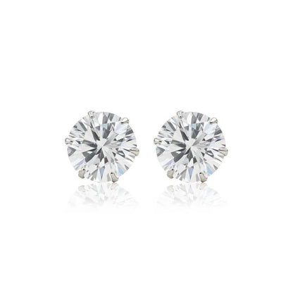 Pure Silver Solitaire Stud Tops (925 Sterling Silver) - The Aarna Jewels