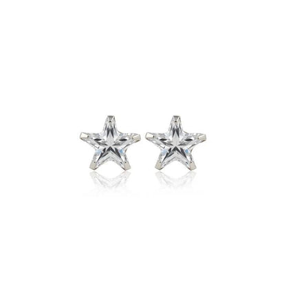 Pure Silver Star Stud Tops (925 Sterling Silver) - The Aarna Jewels