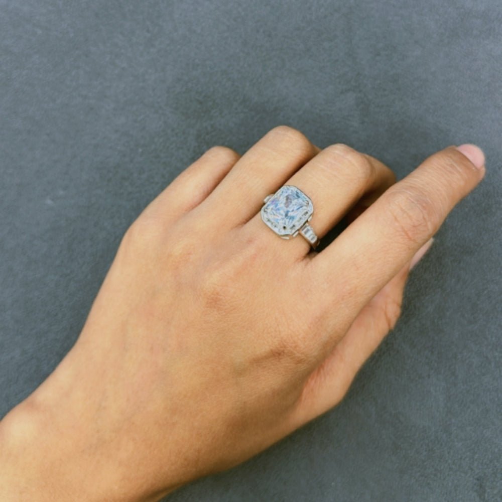 Radiant Cushion - Cut Halo Ring - The Aarna Jewels