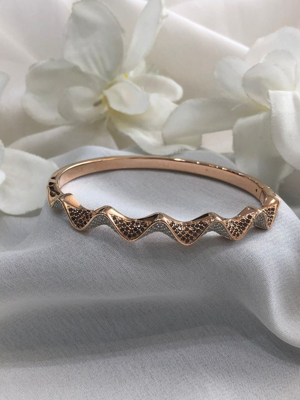 Rose Gold Grace Cuff Bracelet - The Aarna Jewels