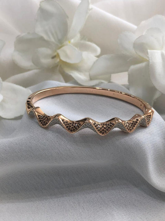 Rose Gold Grace Cuff Bracelet - The Aarna Jewels