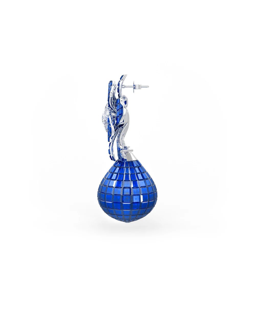 Royal Blue Mosaic Flower Drop Earrings - The Aarna Jewels