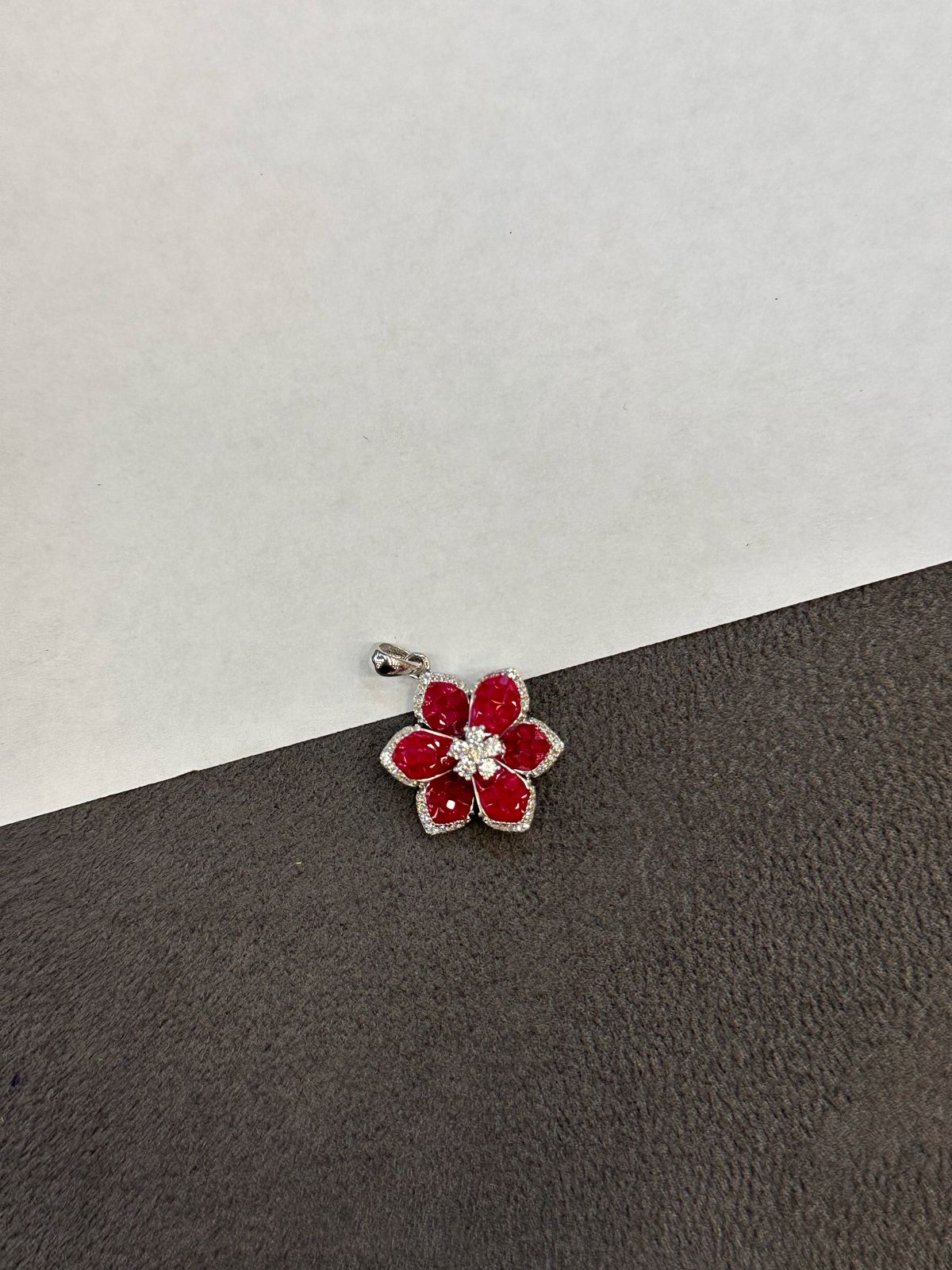 Ruby Blossom Pendant - The Aarna Jewels