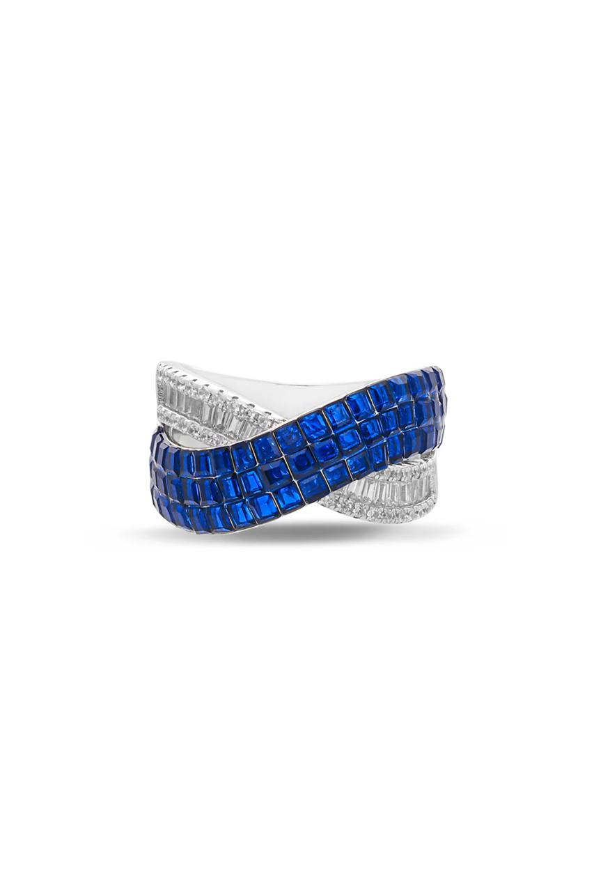 Sapphire Twist Cocktail Ring - The Aarna Jewels