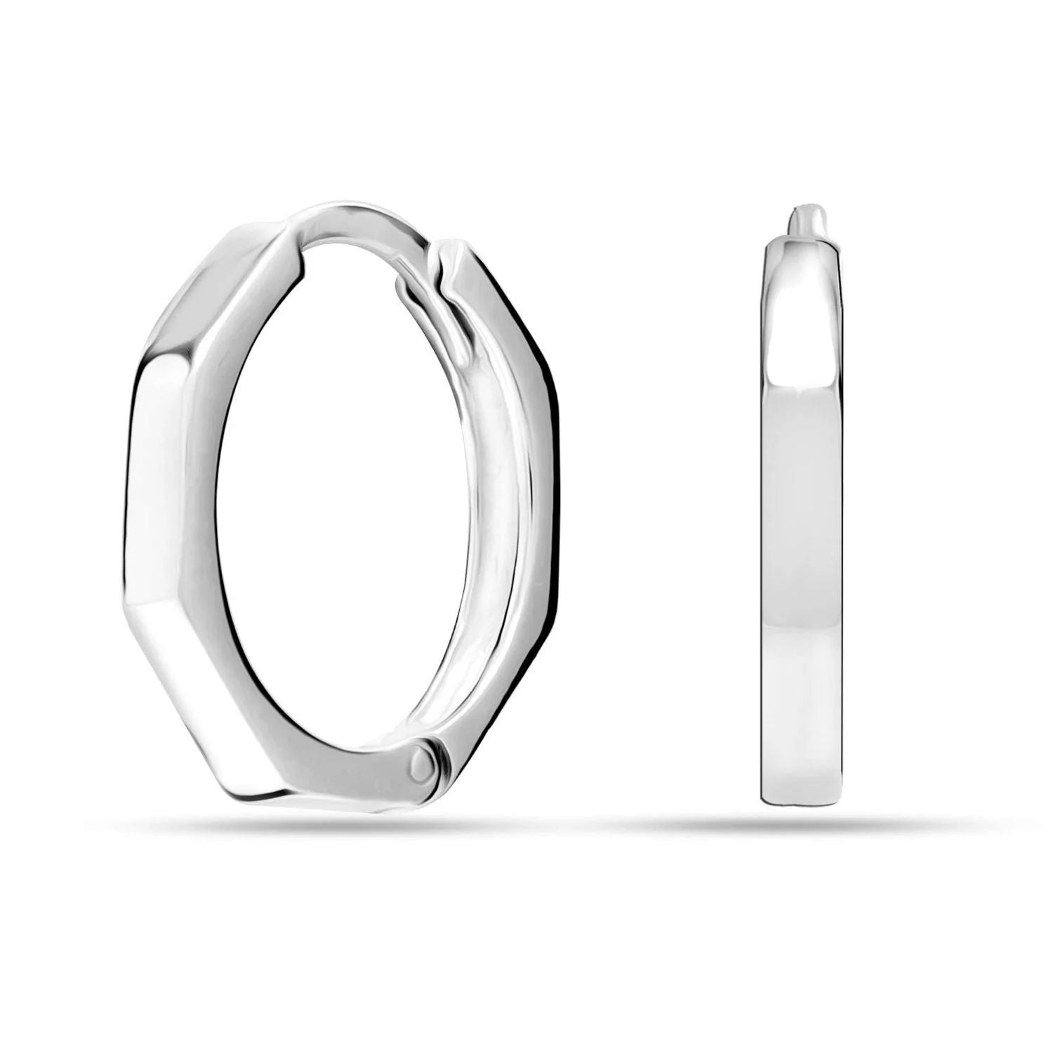 Sleek Hexagon Huggies - The Aarna Jewels