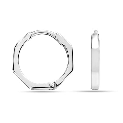 Sleek Hexagon Huggies - The Aarna Jewels