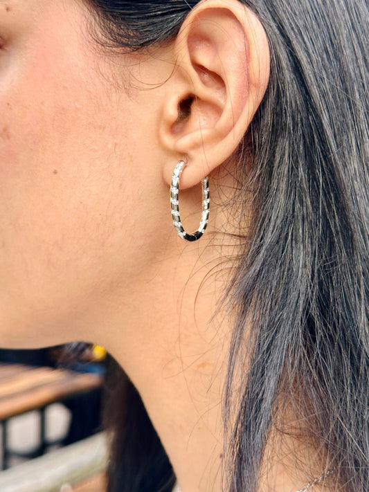 Starlight Baguette Hoops - The Aarna Jewels