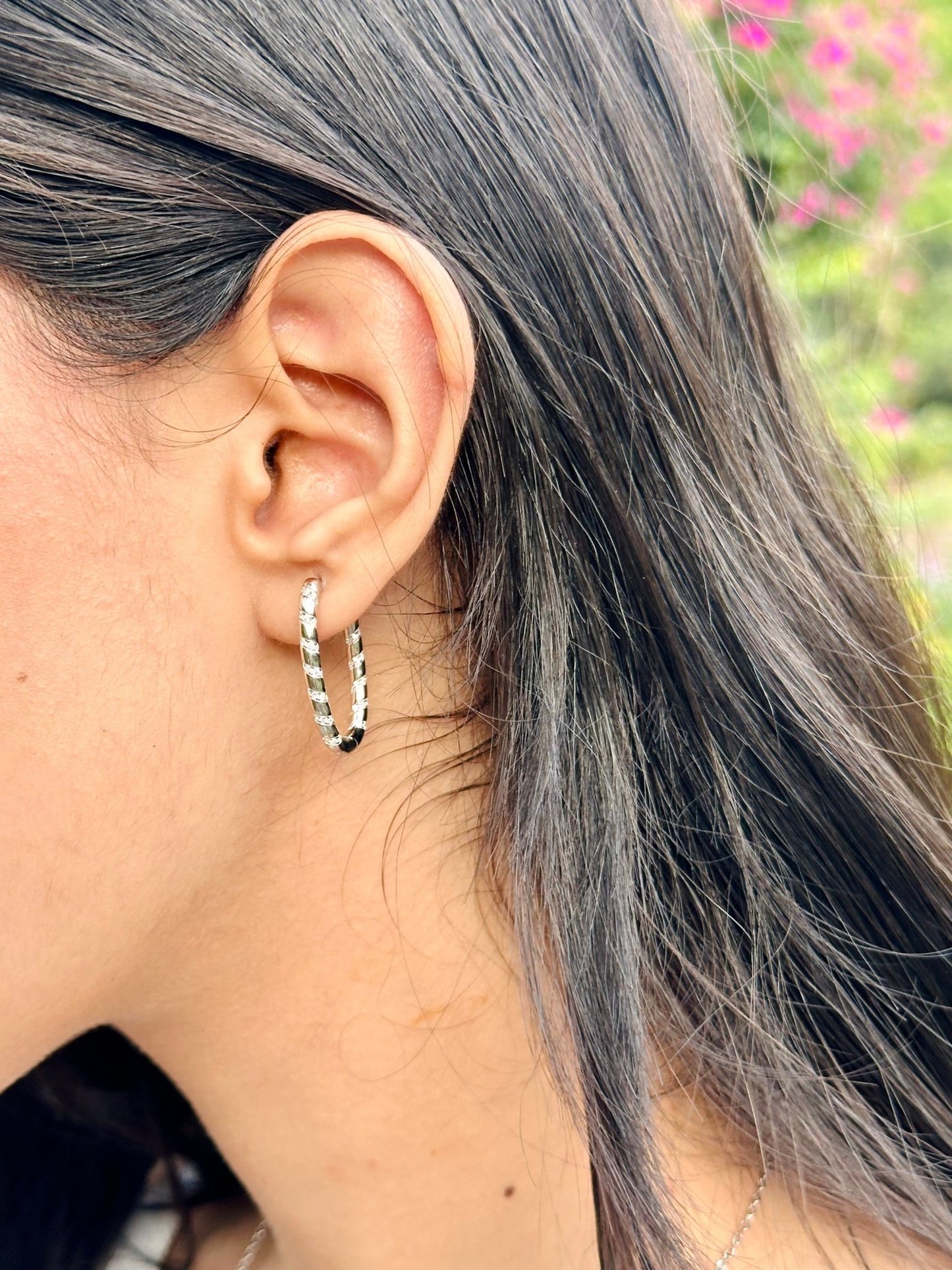 Starlight Baguette Hoops - The Aarna Jewels