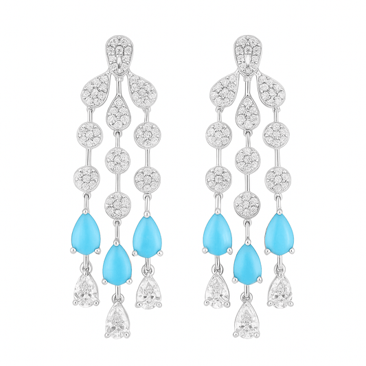 Turquoise River Earrings - The Aarna Jewels