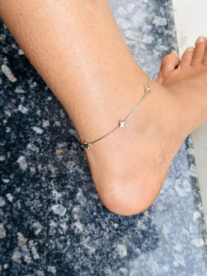 Twinkle Toes – Star Dot Anklet - The Aarna Jewels