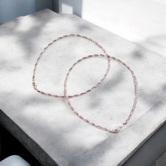 Twisted Italian Anklets - The Aarna Jewels