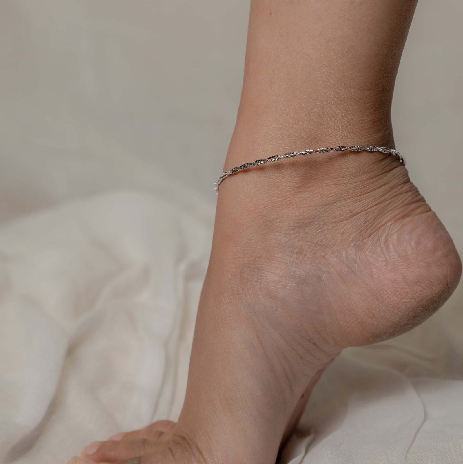 Twisted Italian Anklets - The Aarna Jewels