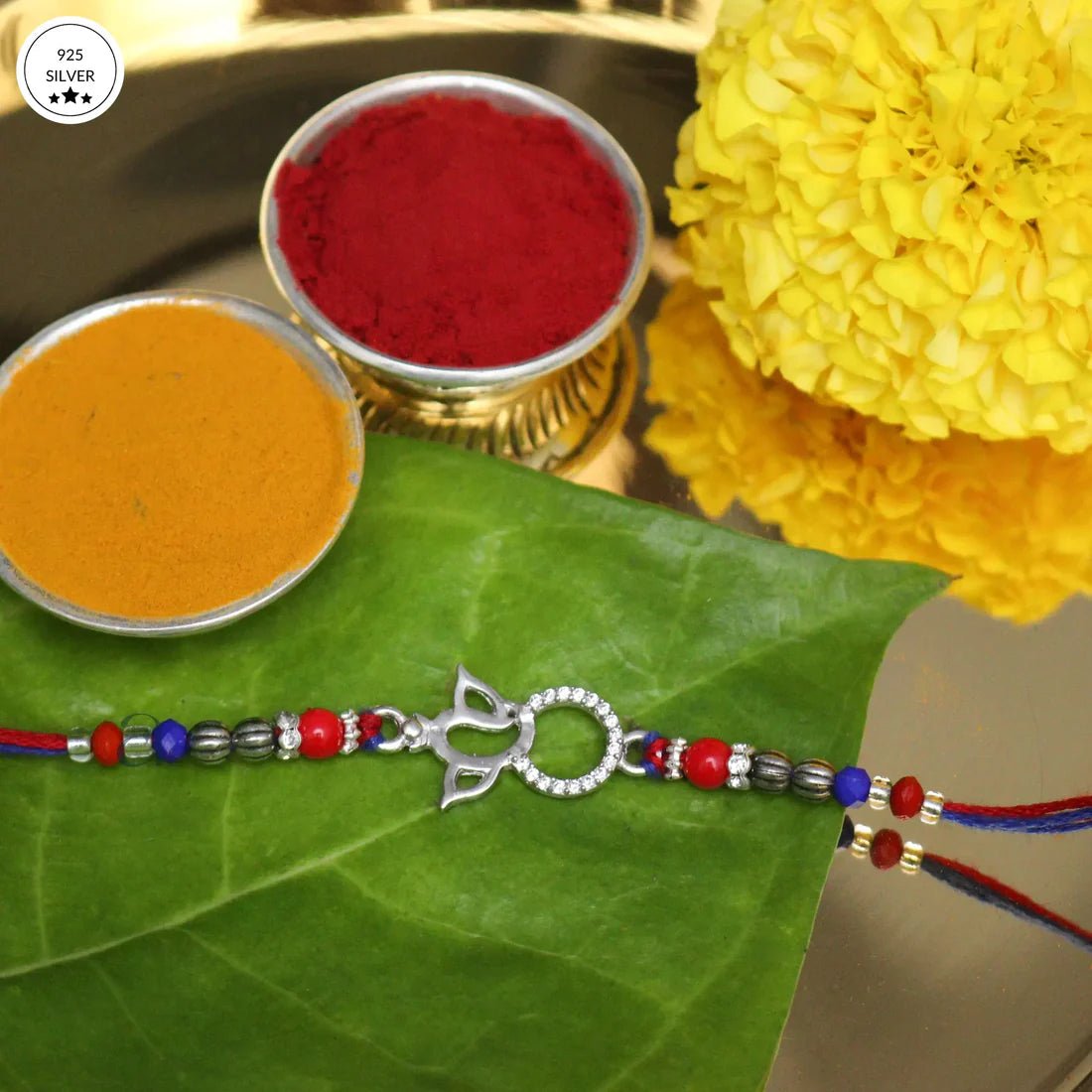 Vinayak Rakhi – 925 Silver Ganesha Rakhi - The Aarna Jewels