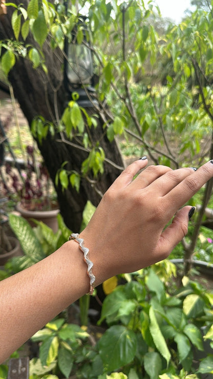 Waves Bracelet | Rose Gold Vermeil - The Aarna Jewels